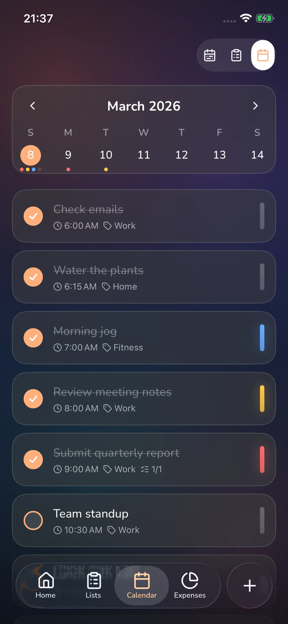 Toggly — calendar