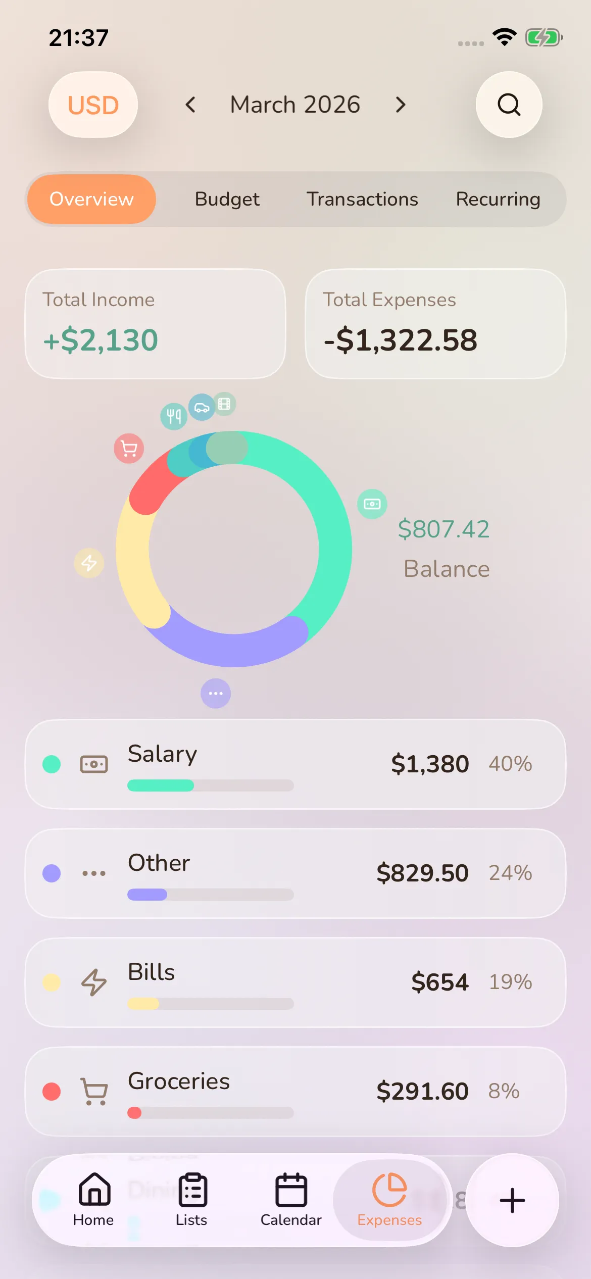 Toggly — expenses