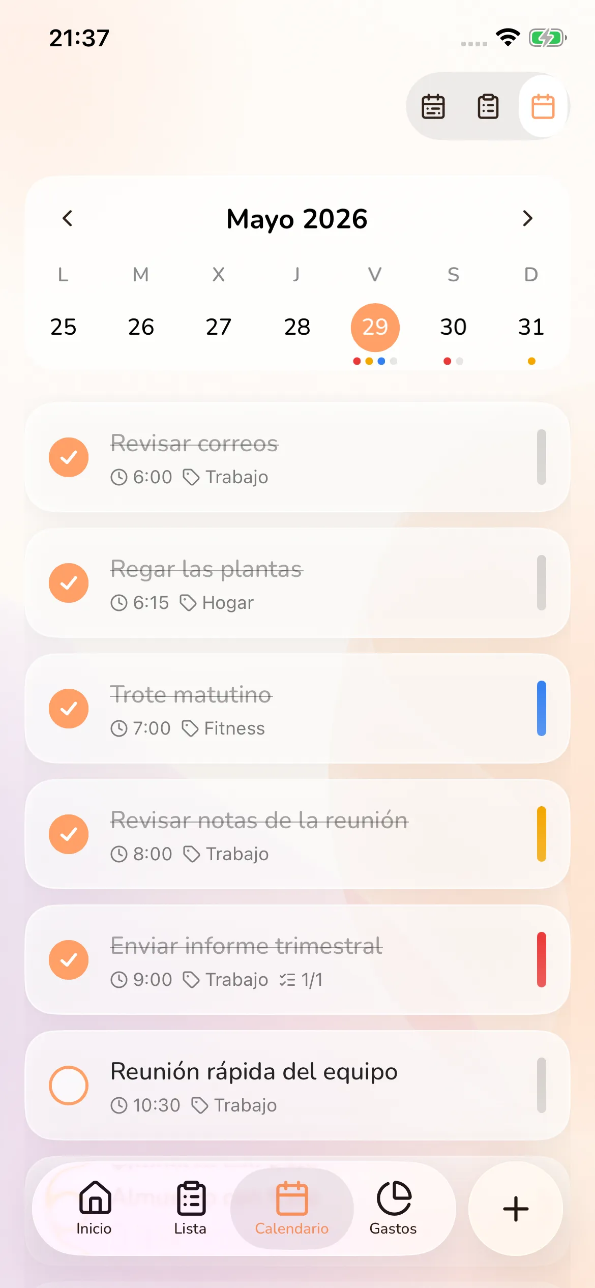 Toggly — calendar