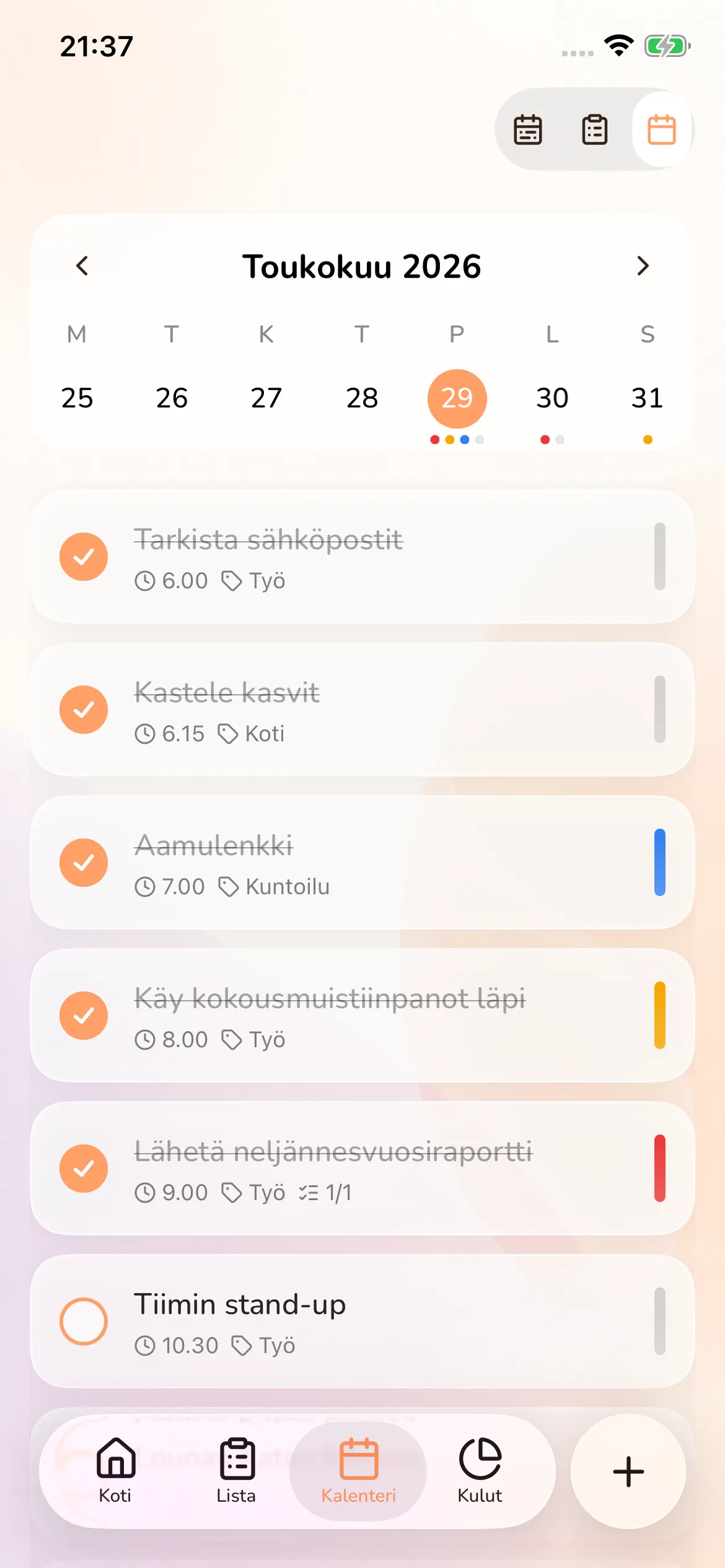 Toggly — calendar