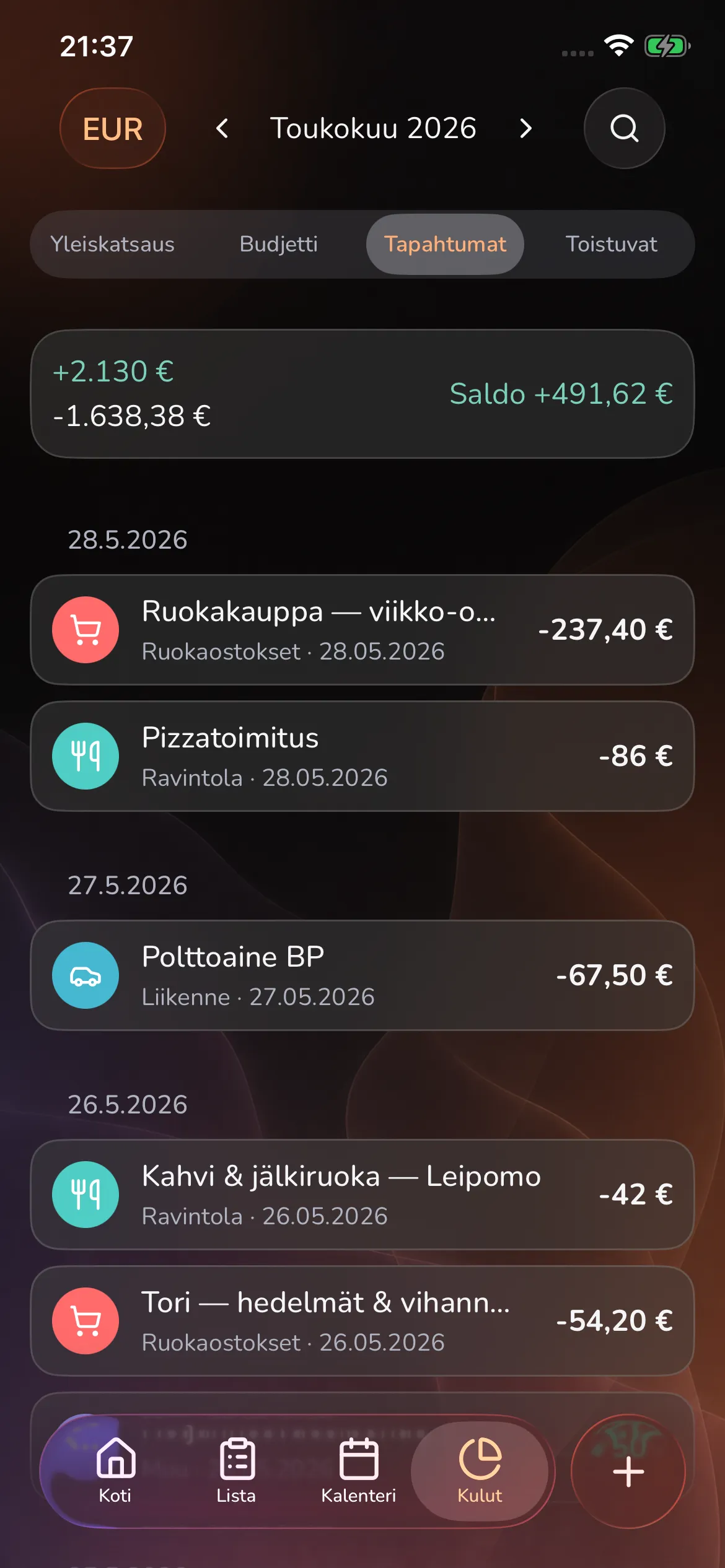 Toggly — transactions
