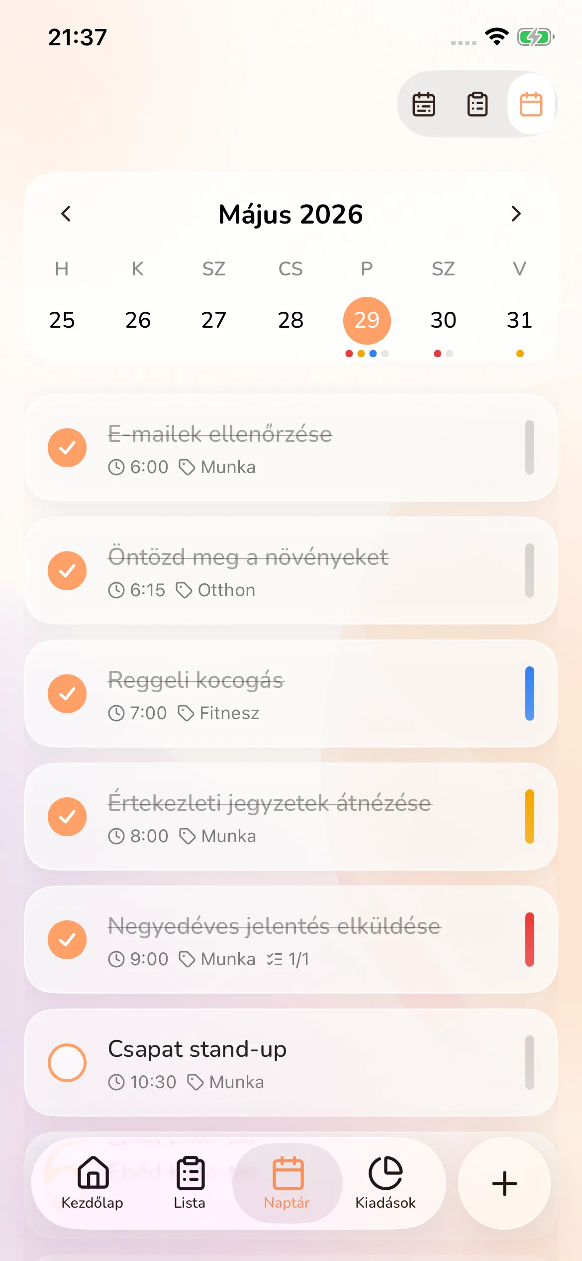 Toggly — calendar