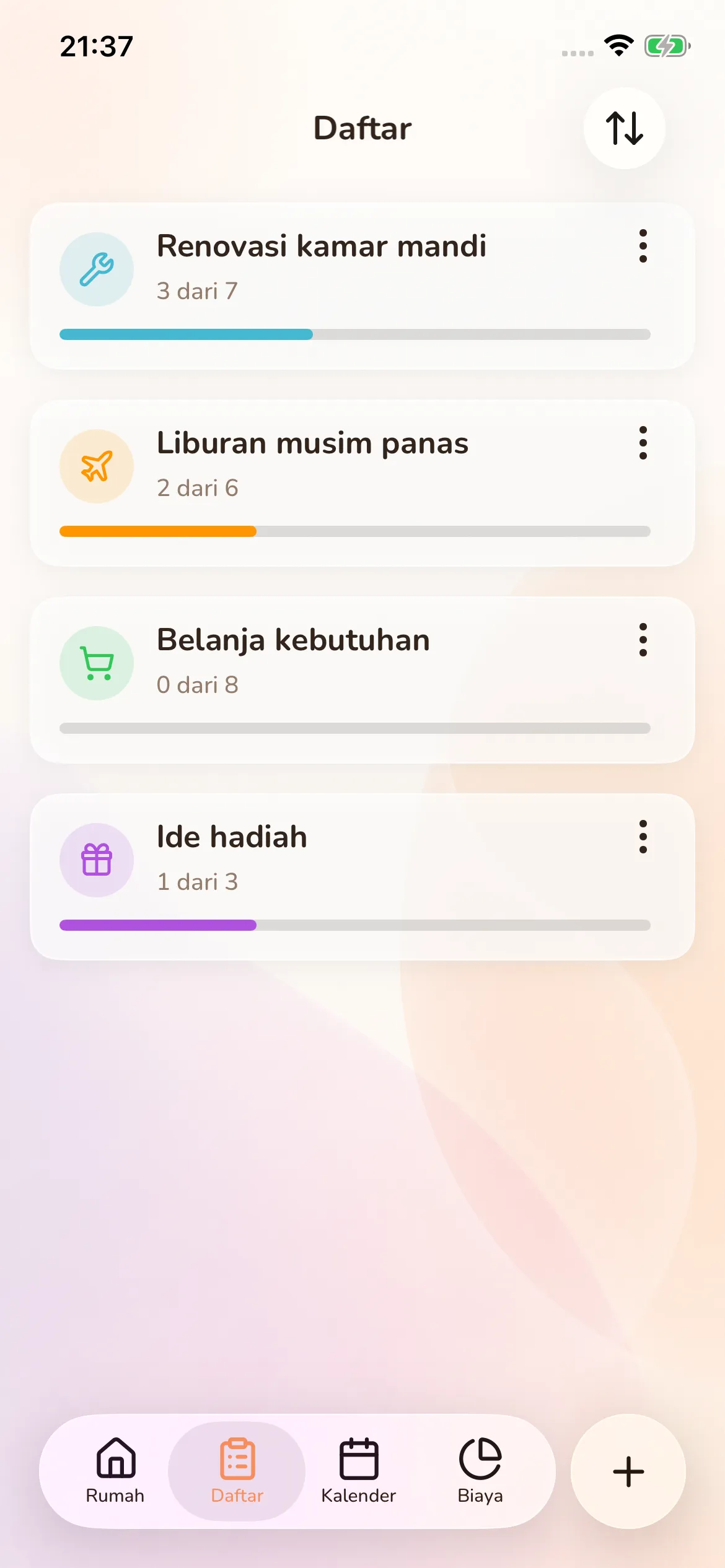 Toggly — lists
