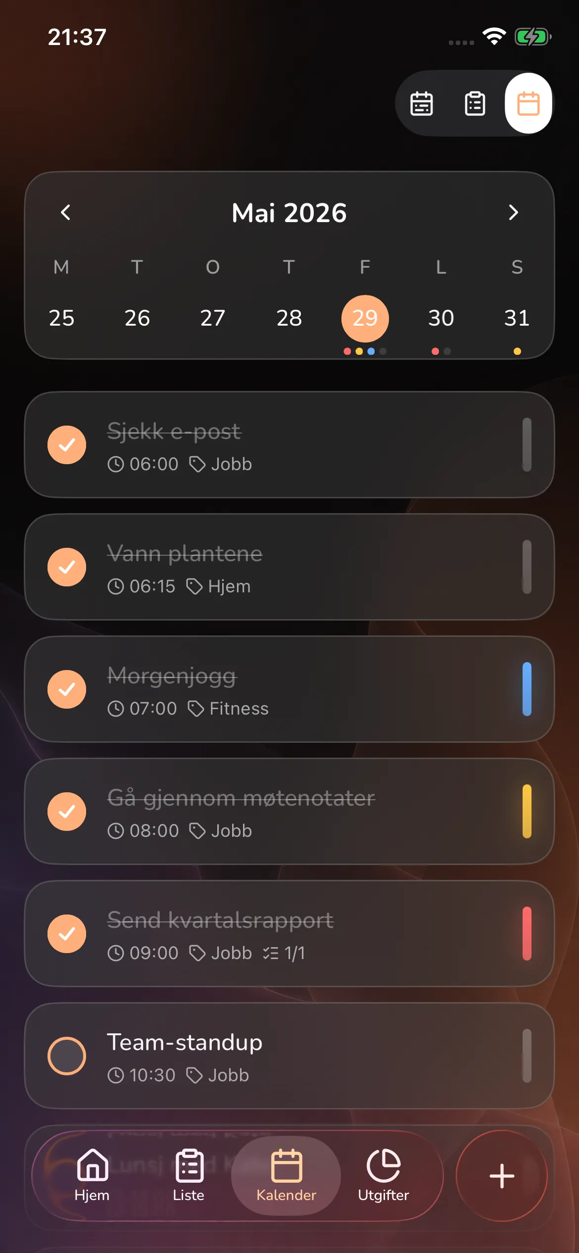 Toggly — calendar