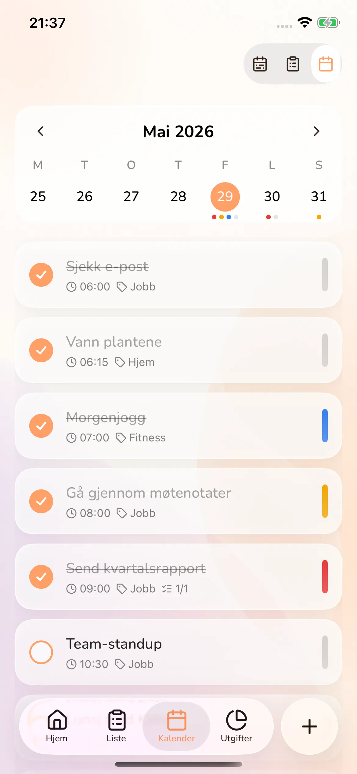 Toggly — calendar
