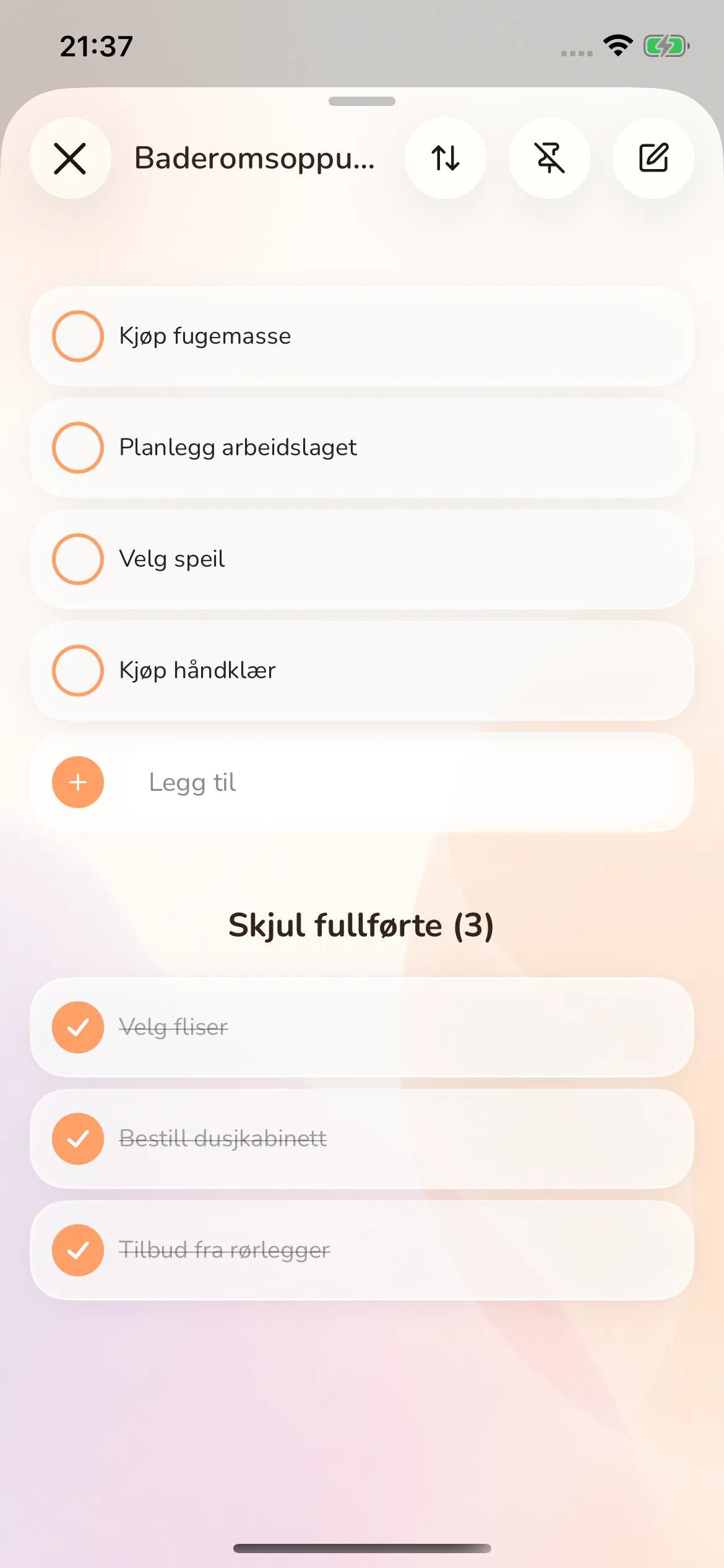 Toggly — list detail