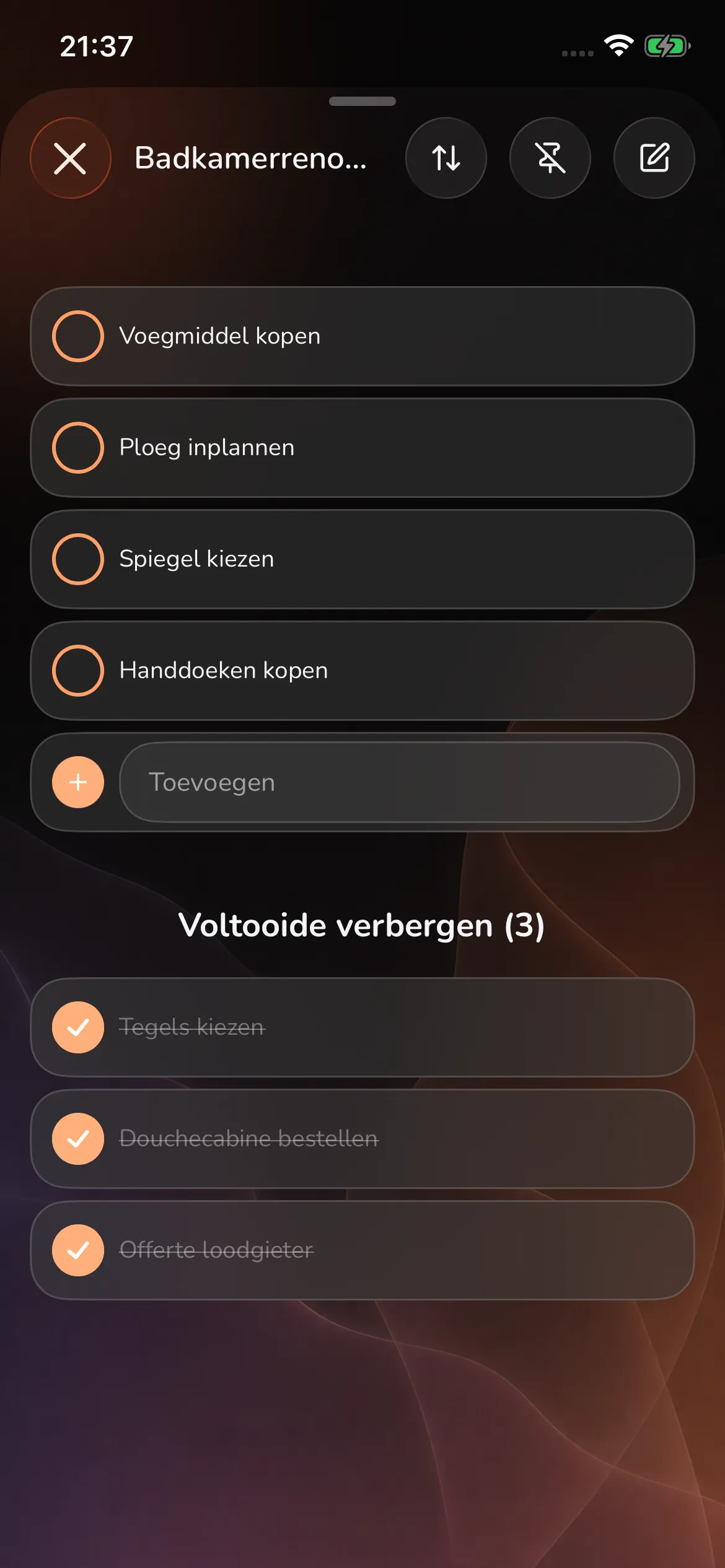 Toggly — list detail