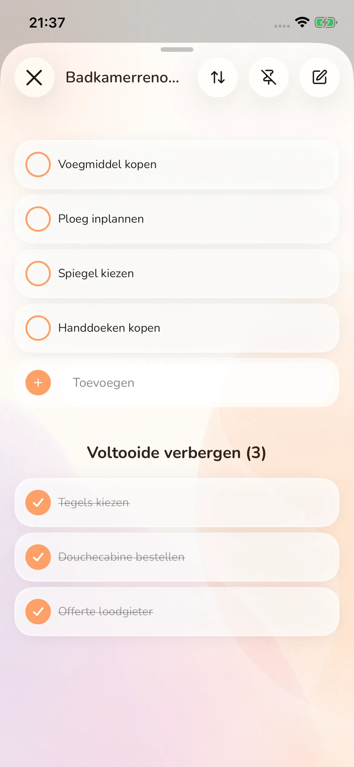 Toggly — list detail