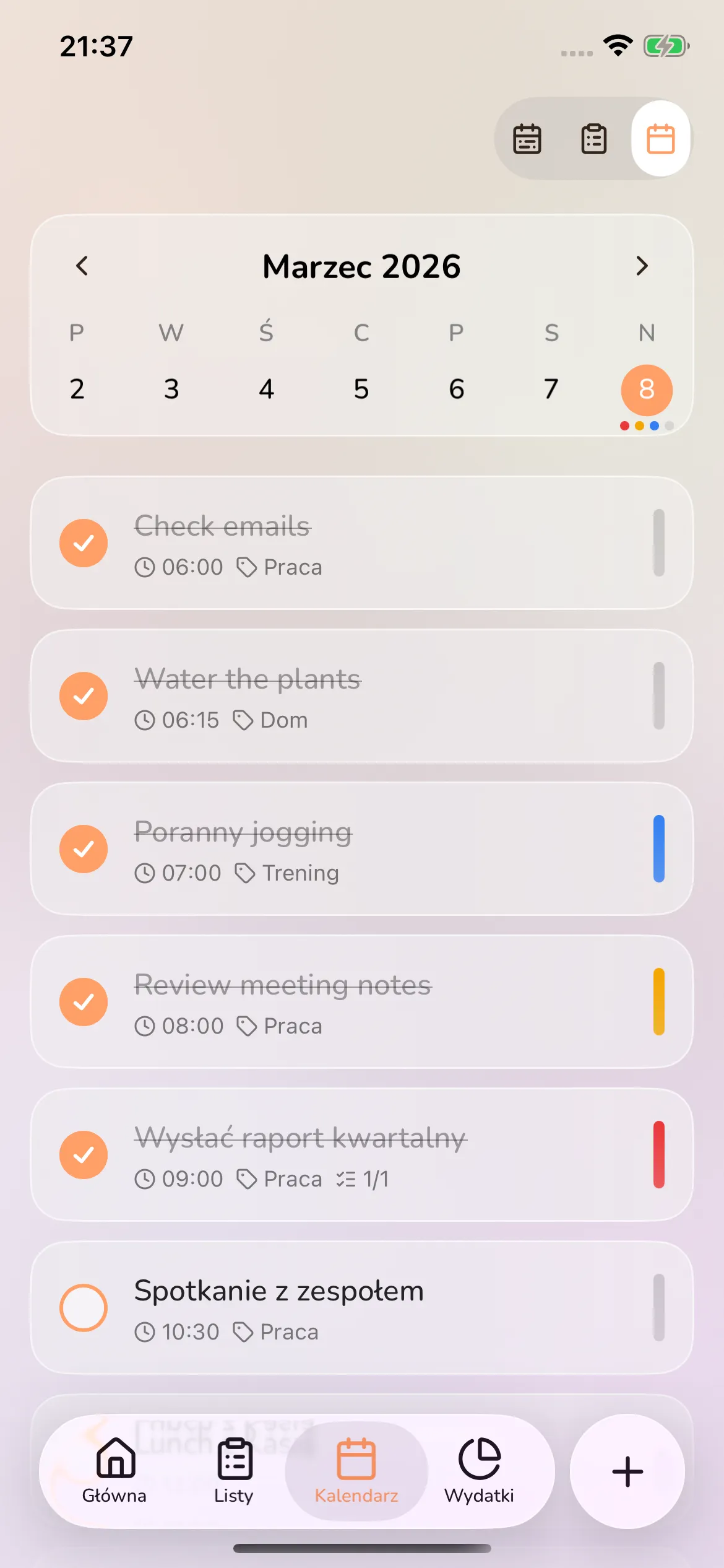 Toggly — calendar