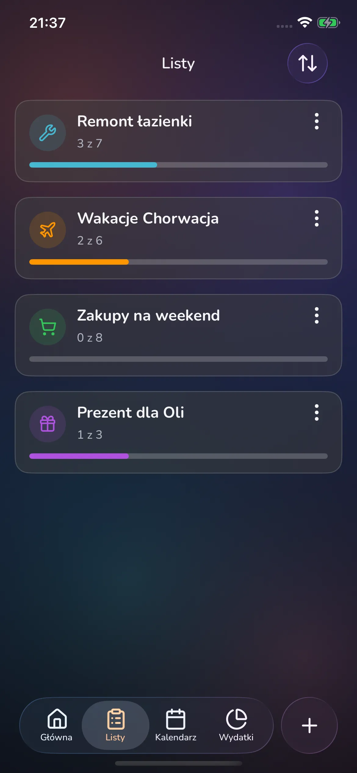 Toggly — lists