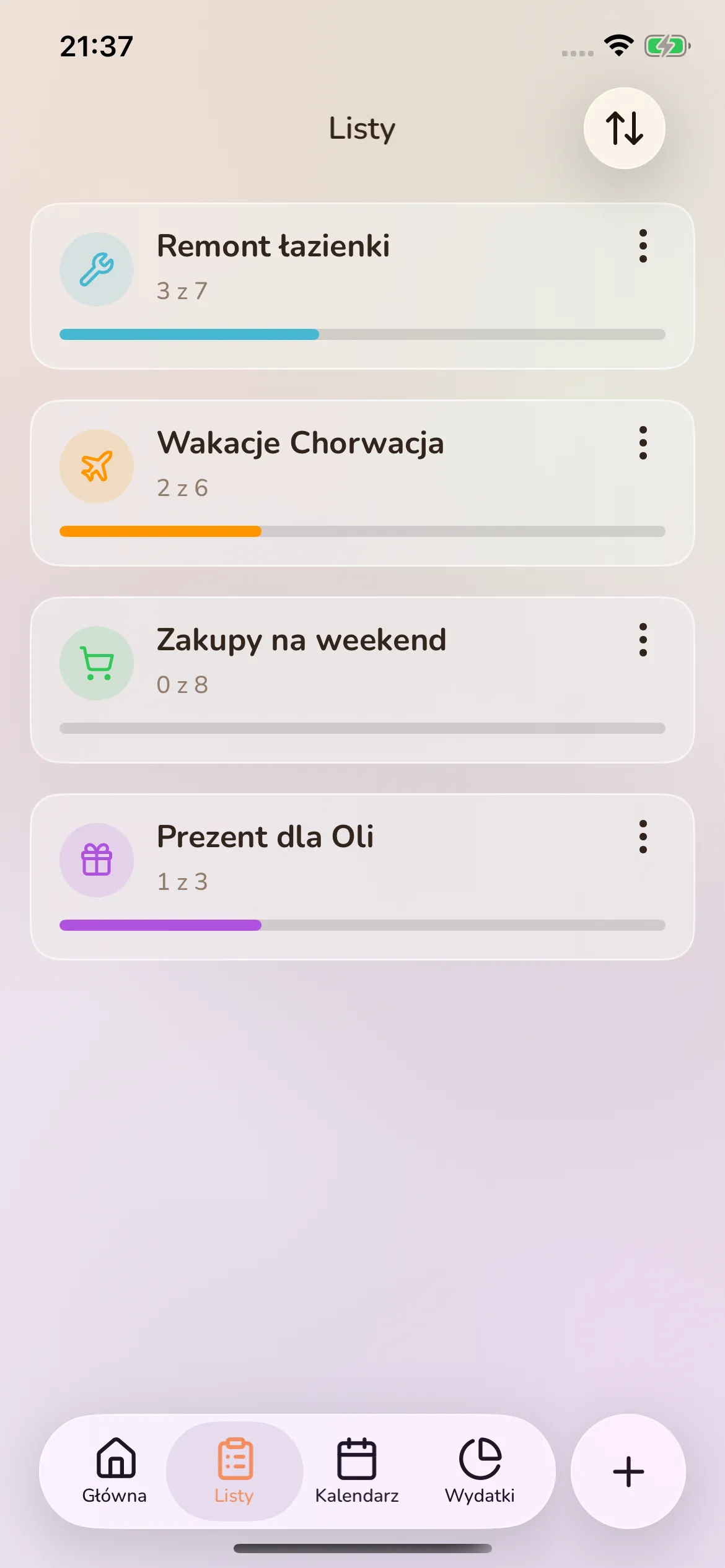 Toggly — lists