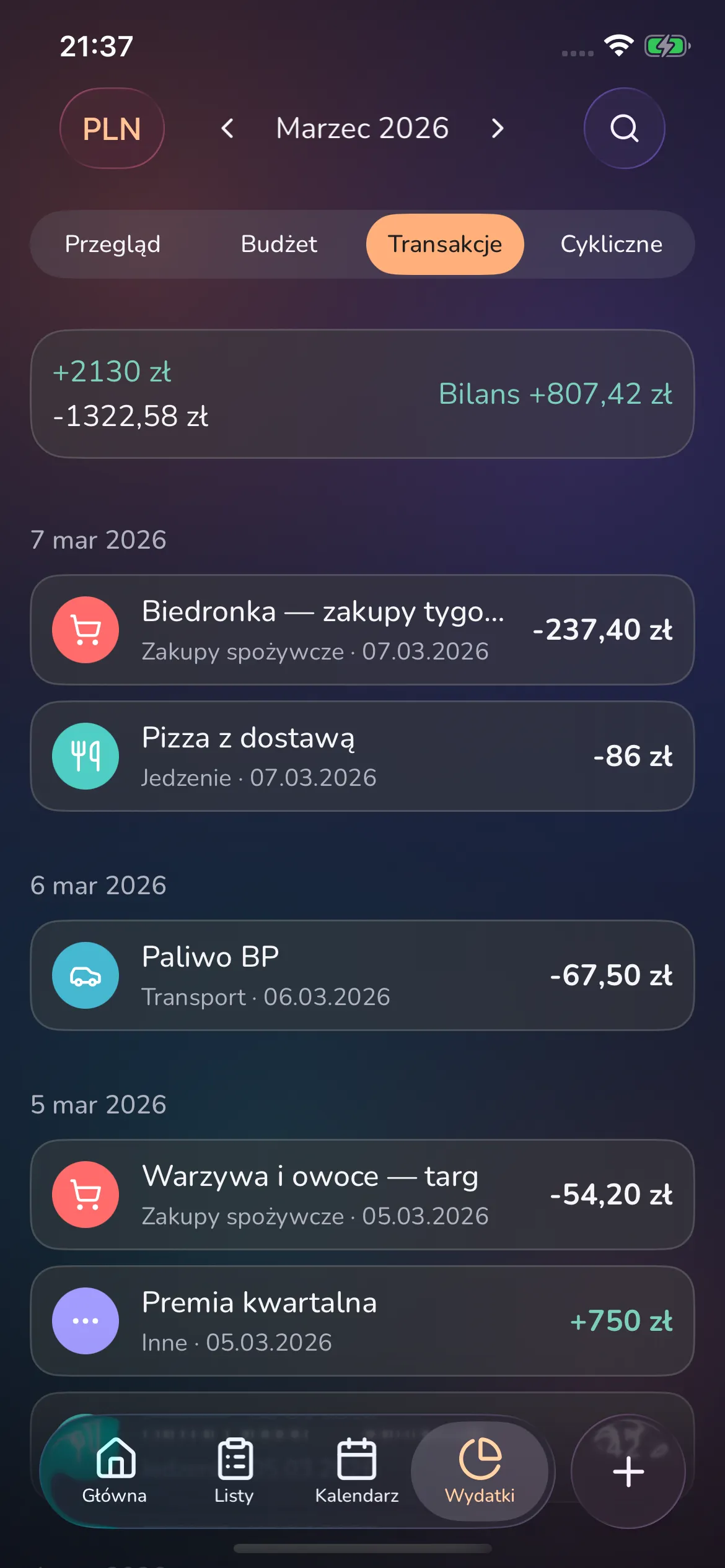 Toggly — transactions
