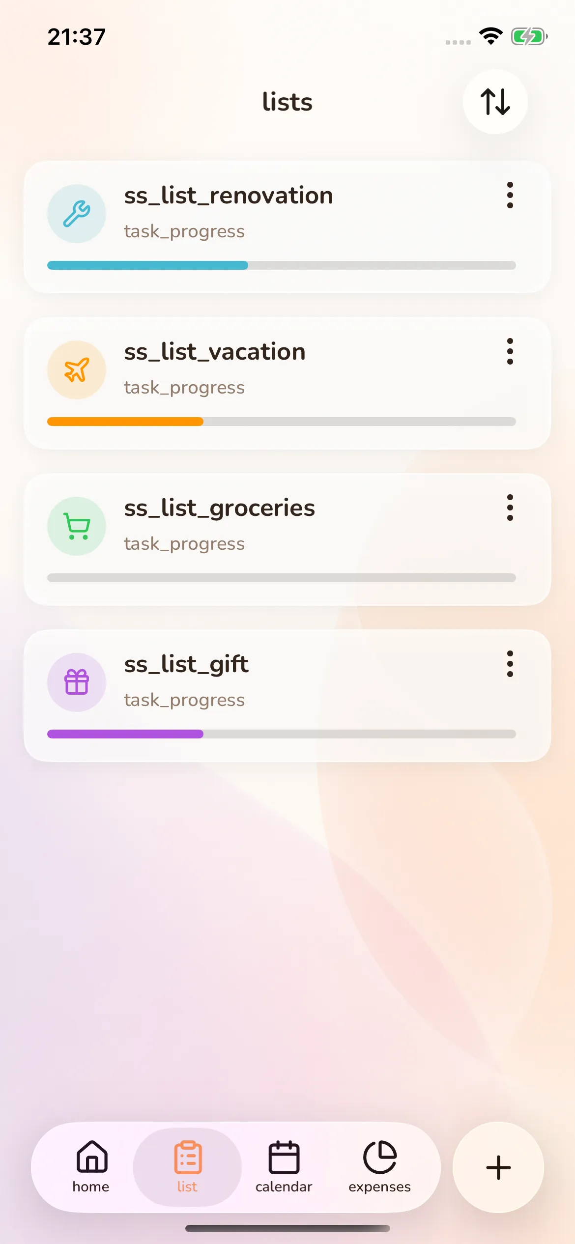 Toggly — lists