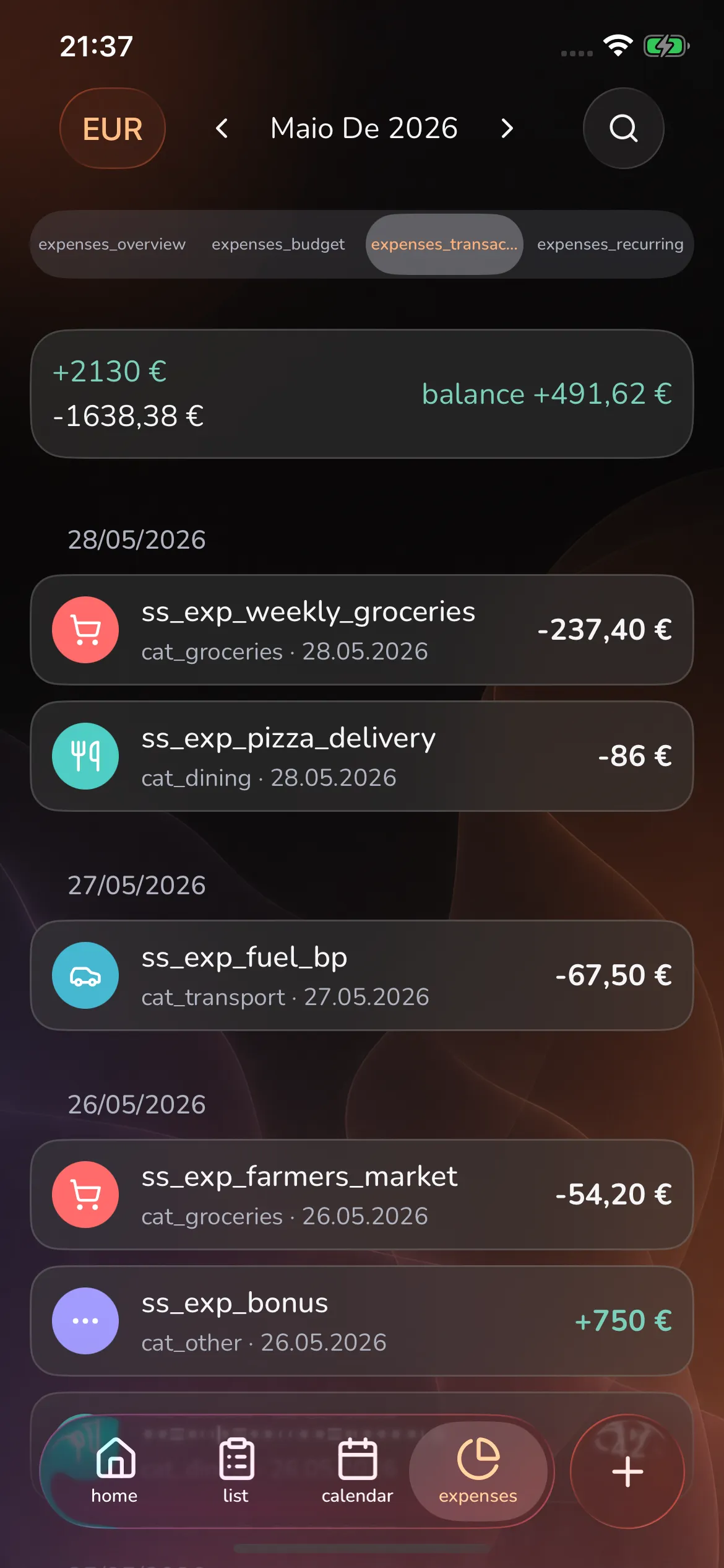 Toggly — transactions