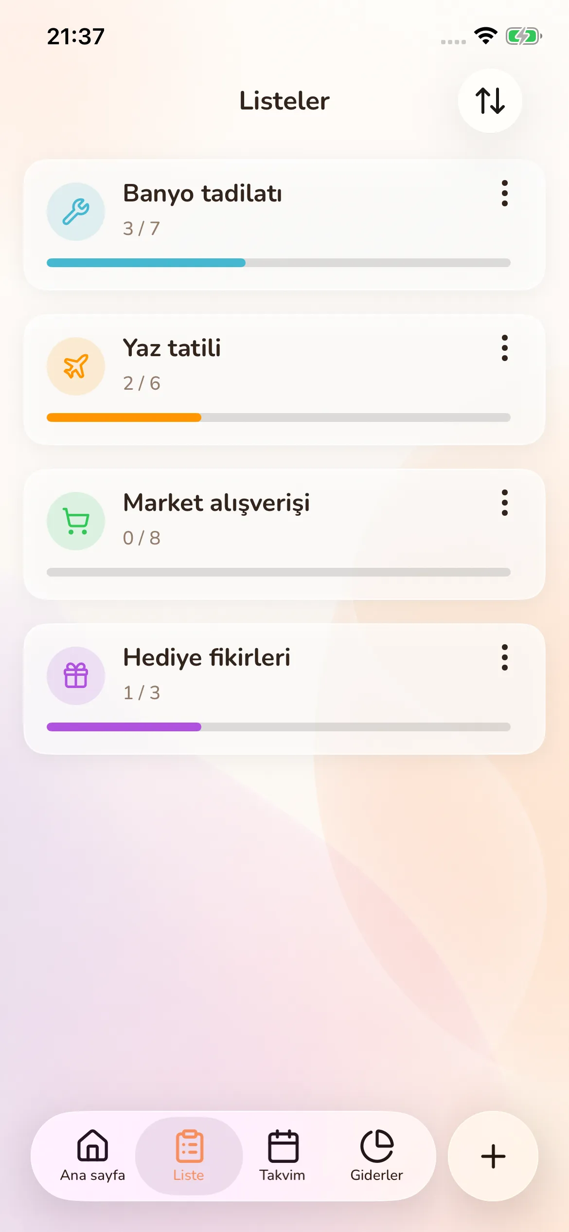 Toggly — lists