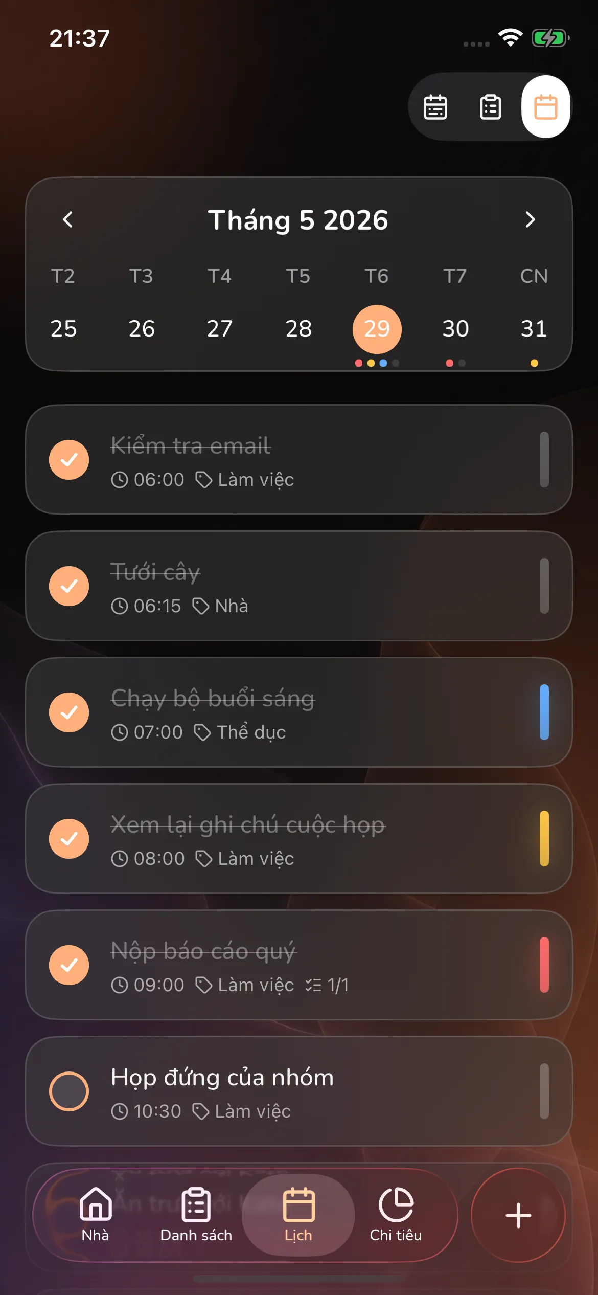 Toggly — calendar