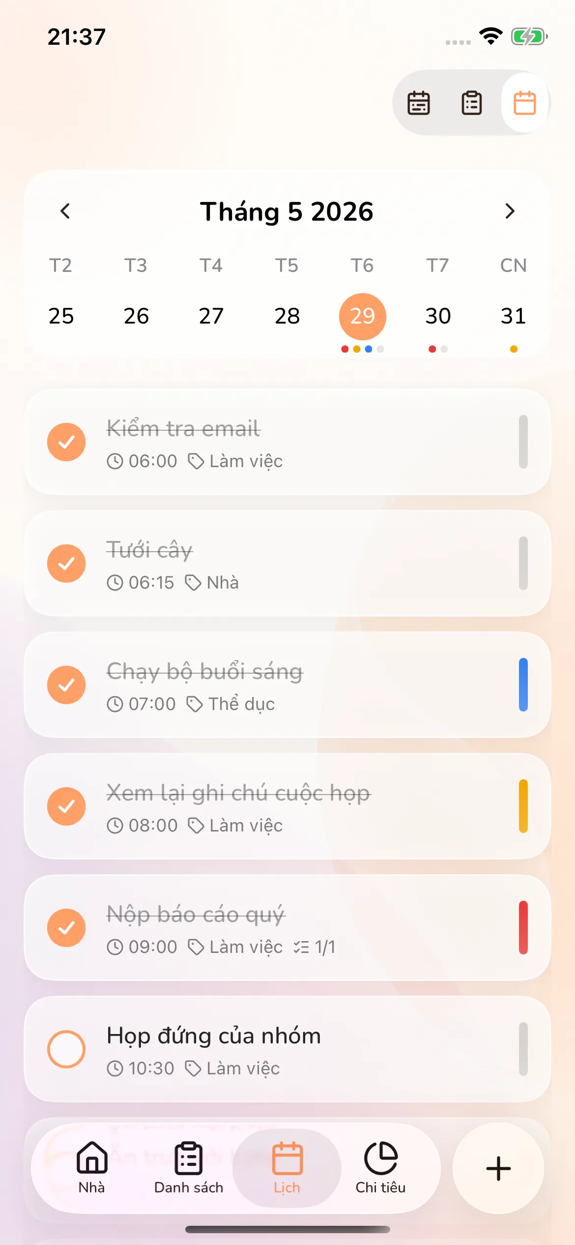 Toggly — calendar
