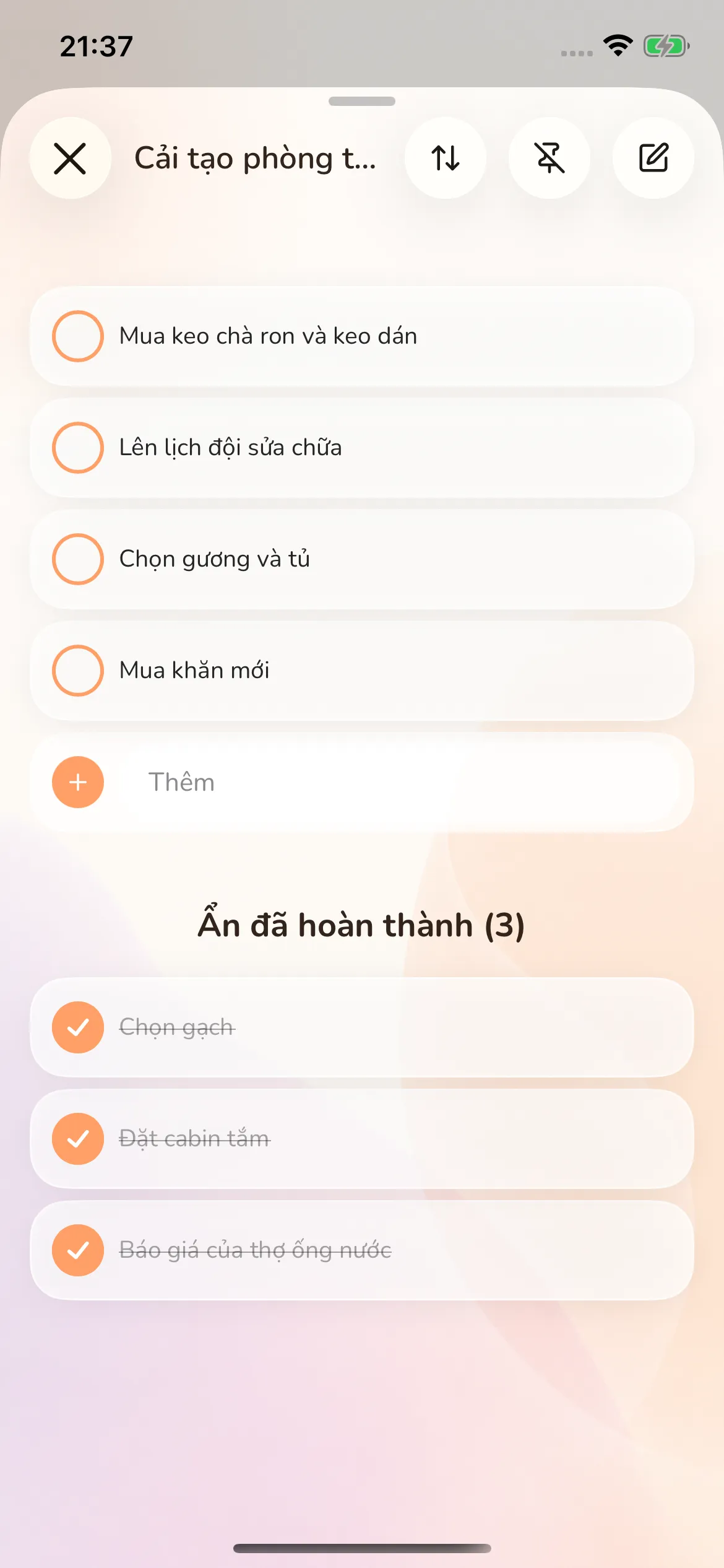 Toggly — list detail
