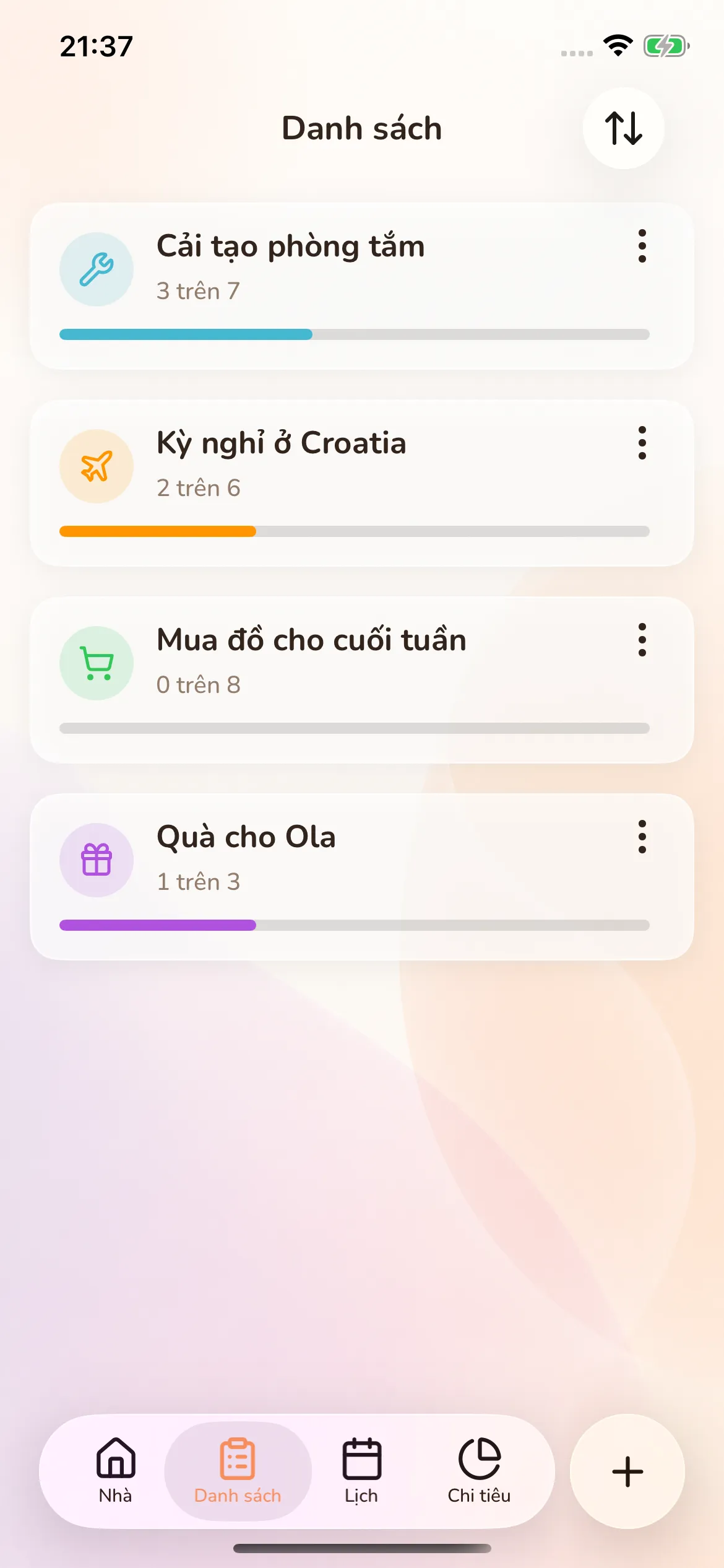 Toggly — lists