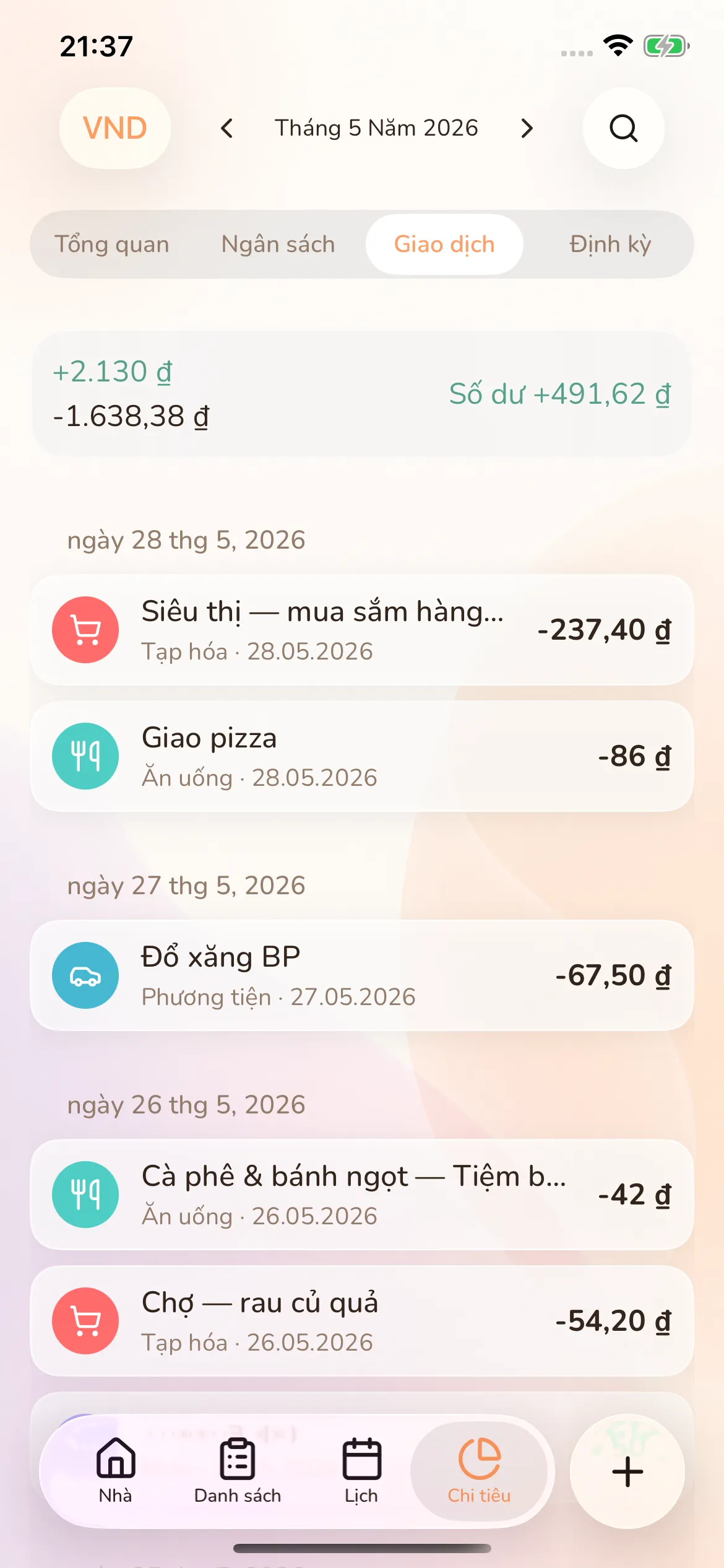 Toggly — transactions